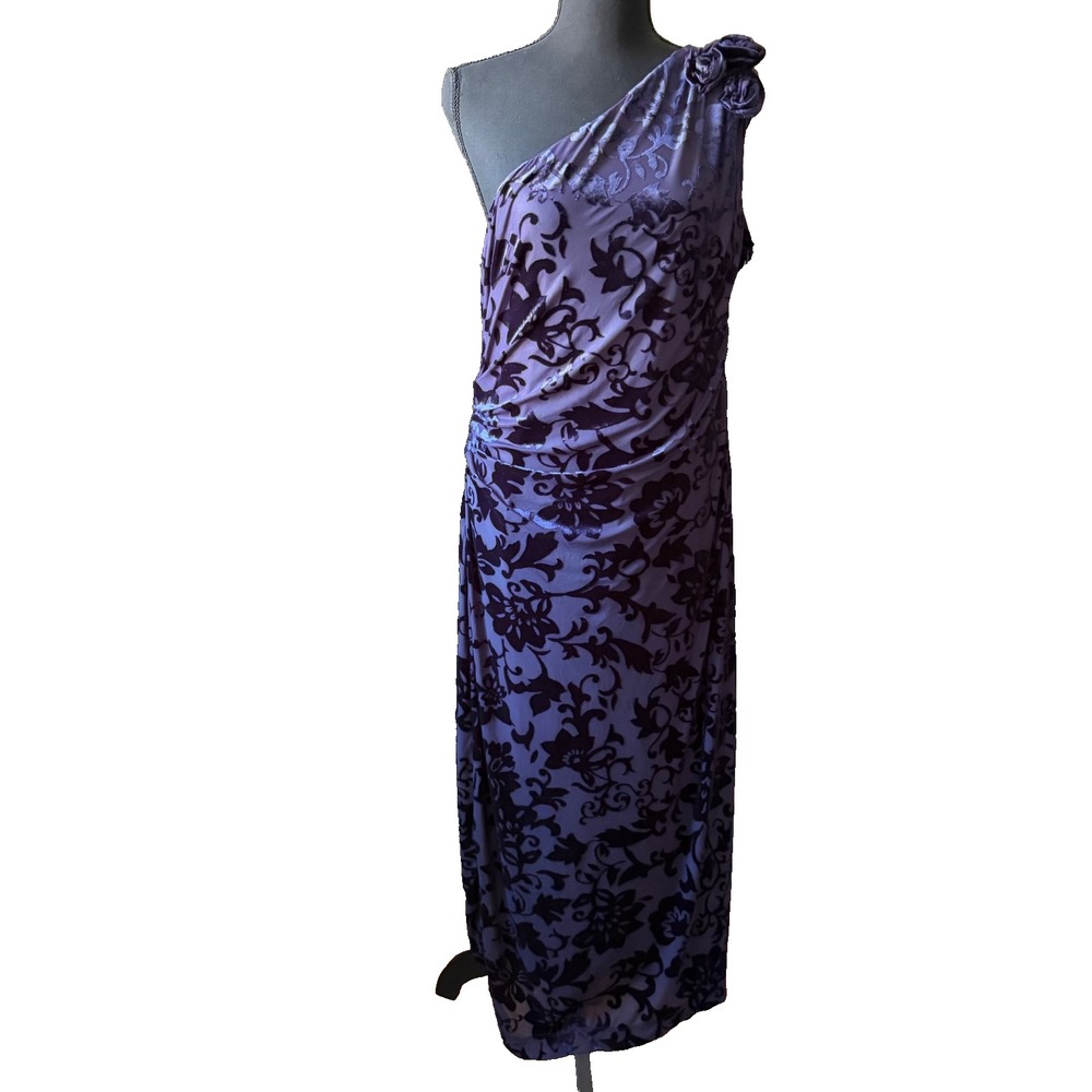 Taylor Velvet Burnout Maxi Gown Dress 16 Purple Black Whimsigoth Homecoming Y2K